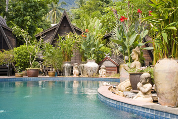 Beautiful tropical swimming pool.Thailand.