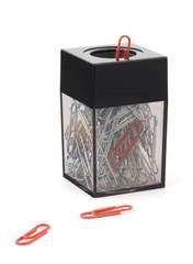Paper clips in dispenser
