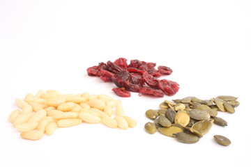 Pine nut, pumpkin seeds and Cranberry