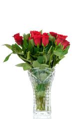 Bouquet of roses in the vase
