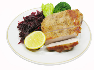 cooked meat with vegetables