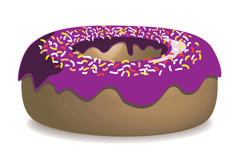 Donut mit lila Zuckerguss