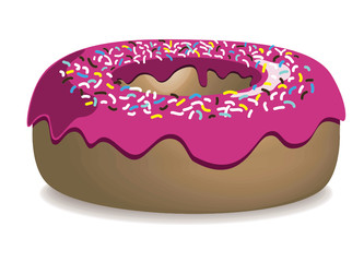 Donut mit pinkem Zuckerguss