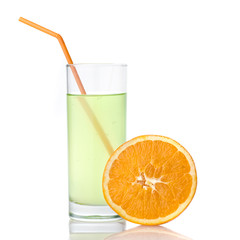lime juice with orange isolated on white