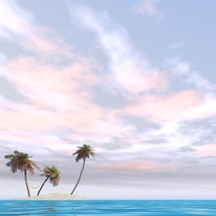 Fototapeta premium High resolution conceptual island with palm trees