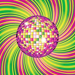 Vector background - CD Cover design with disco-ball