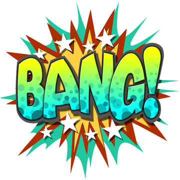A Bang Comic Book Illustration Isolated on  White Background