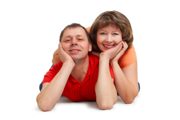 happy couple isolated