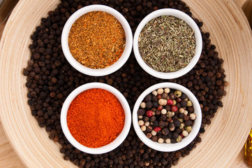 Spices in bowls