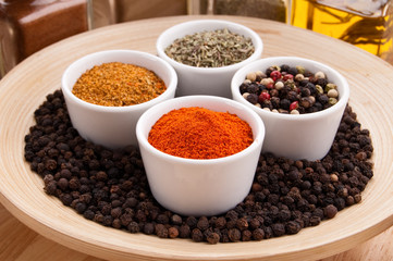 Spices in bowls