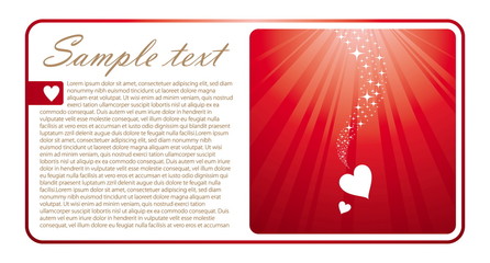 Vlentine card with two hearts