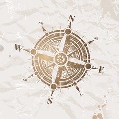 Vintage paper with compass rose © sergo77