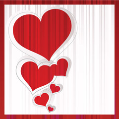 Fototapeta na wymiar Love greeting card with hearts. Valentines day