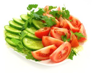 Fresh vegetable on plate