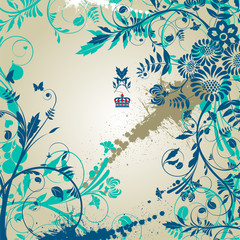 vector flower background © DouDou