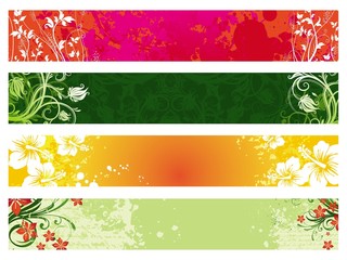 Collection of ornate floral banners