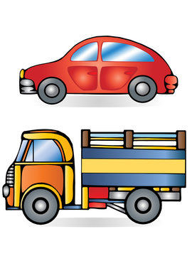 car and  truck
