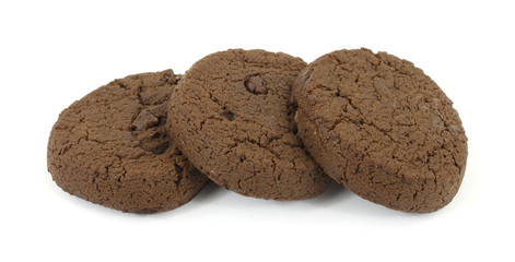 Three double chocolate sugar free cookies