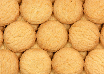 Close view of vanilla wafer cookies