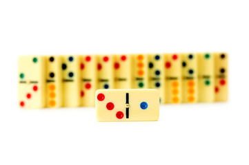 Colourful dominoes isolated on the white