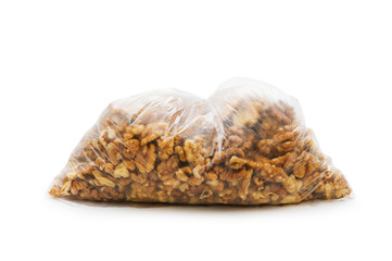 Fresh walnut nuts isolated on the white