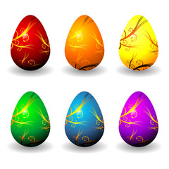 Easter eggs set isolated over white background
