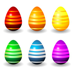 Colorful Easter eggs isolated over white background