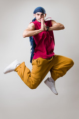 Expressive dancer in motion