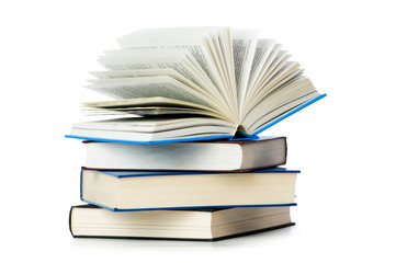 Stack of books isolated on the white