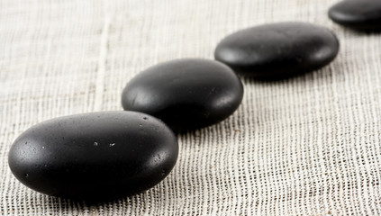zen stones on a placemat composed