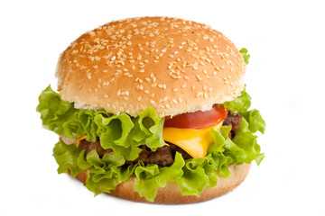 Hambugrer isolated on white