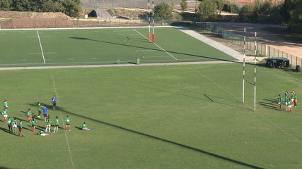 Female rugby players training time lapse