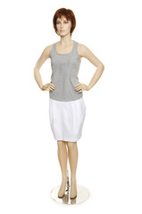 Mannequin with clothing isolated on white