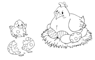 Ostern, Ostereier, Huhn, Küken, Henne, Osterei