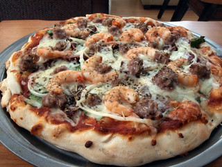 pizza - shrimp and sausage