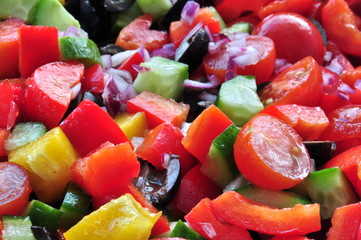 A vegetable mix for the greek salad.