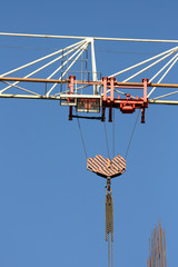 Fragment of a steel design of the hoisting crane