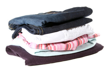 Set of woman clothes isolated on white background