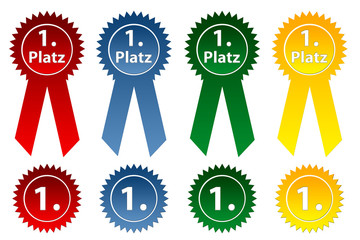 Abzeichen 1. Platz in 4 Farben