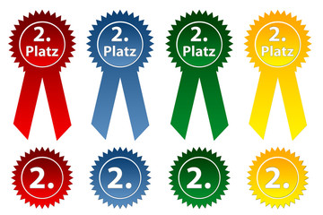 Abzeichen 2. Platz in 4 Farben