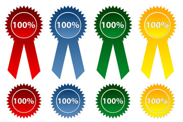 Abzeichen 100% in 4 Farben