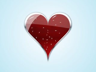 Heart on Blue background