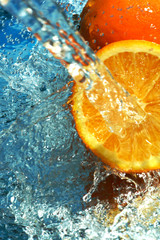 orange flows water