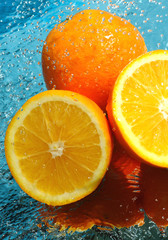 water and oranges