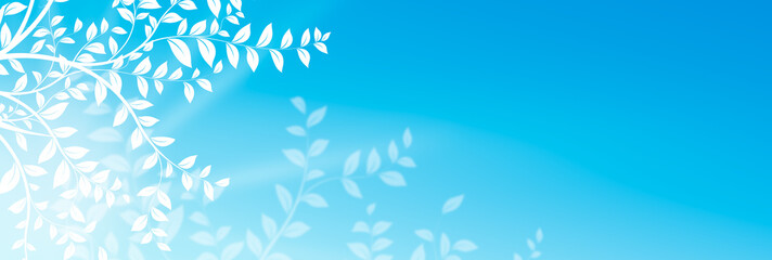 Fototapeta na wymiar floral design blanc naturel sur fond ciel bleu, image printemps