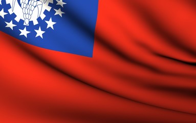 Flying Flag of Burma | All Countries Collection |