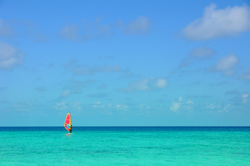 windsurfing at ocean