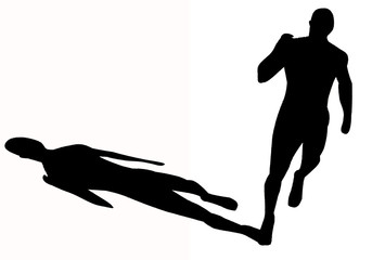 man running figure on the wall