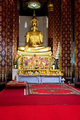 monastery Wat Na Phramane in Ajutthaya with famous gold buddha