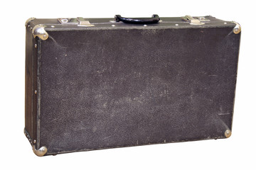 Old Russian suitcase of 1968 of release on a white background
